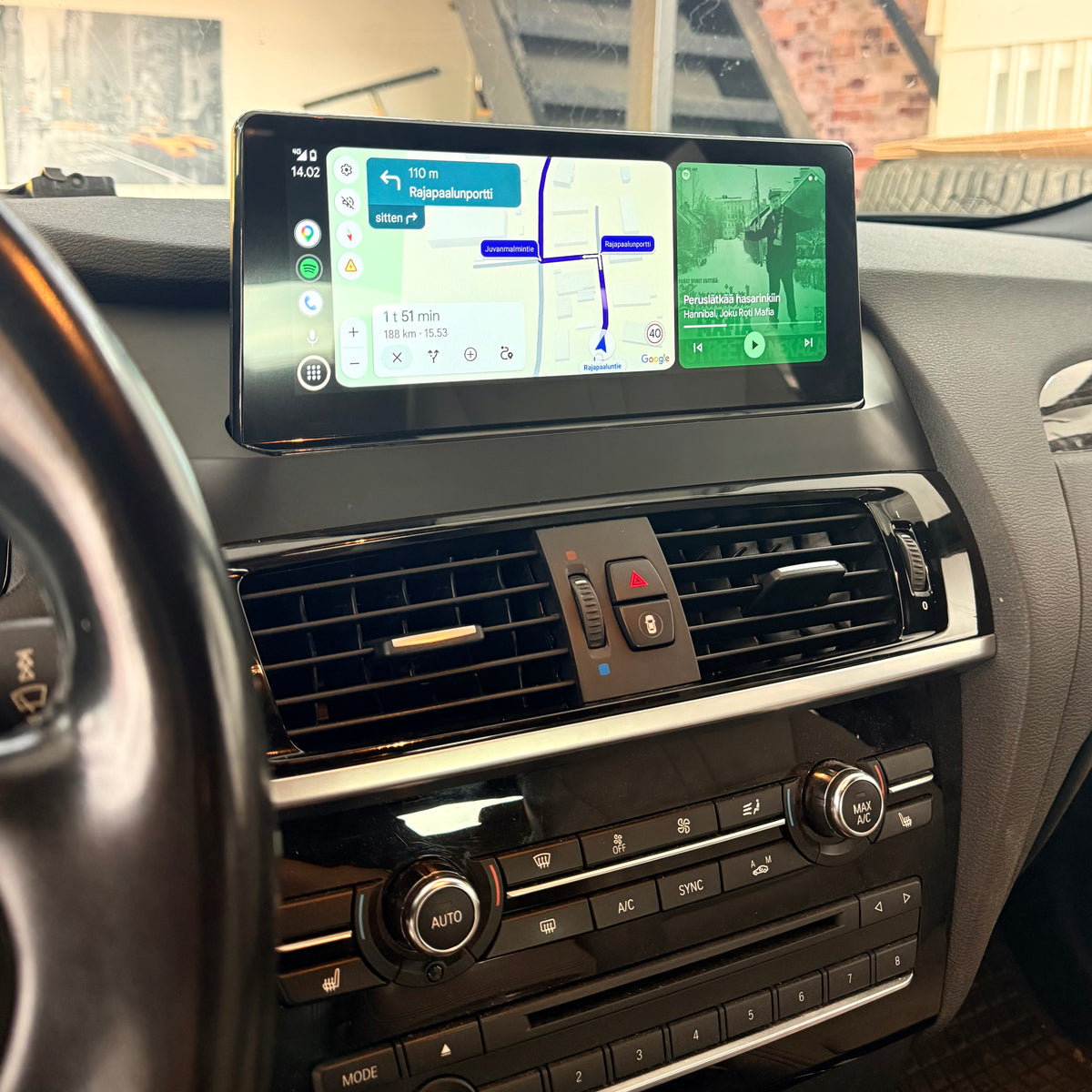 BMW F25/F26 F-sarjan Carplay/Android Auto näyttö