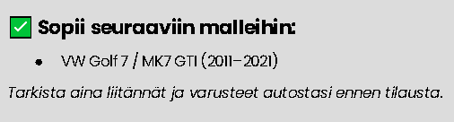 Volkswagen Golf VII Carplay/Android näyttö