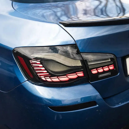 BMW F10 OLED-takavalot (tummennetut)