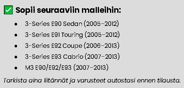 BMW E9X-sarjan M-sport CUSTOM ratti