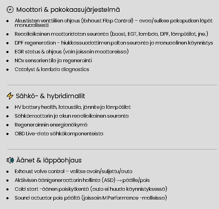 BMW BimmerLink koodaukset