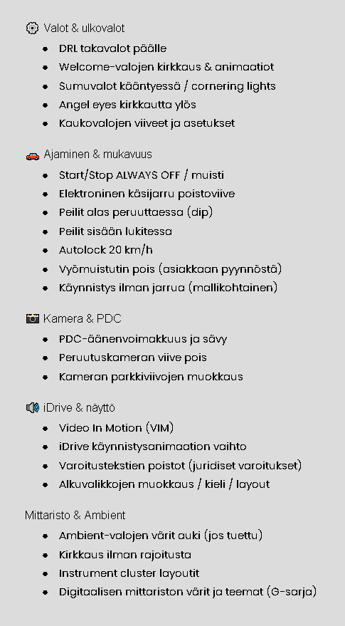BMW Bimmercode ohjelmointi